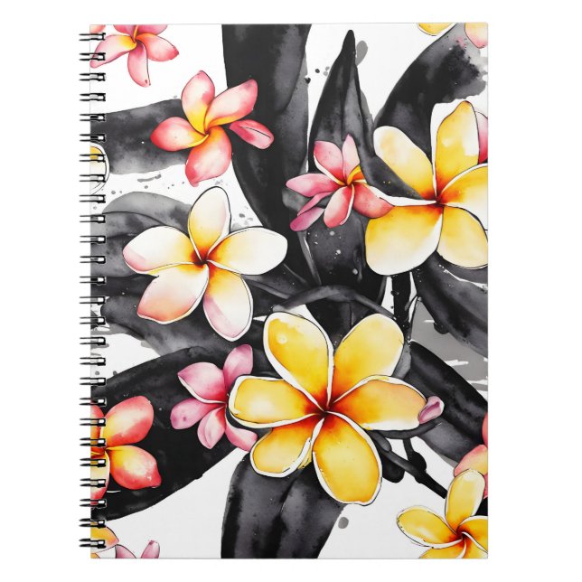 Plumeria - Watercolor flowers Notebook (Front)