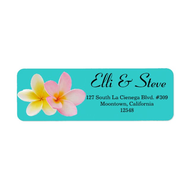 Plumeria Wedding Address Label (Front)