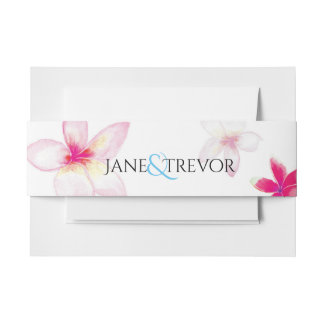 Plumeria Wedding Belly Band Invitation Belly Band