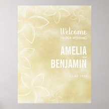 Plumeria Wedding Welcome Sign