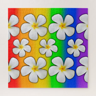 Plumeria with Rainbow Colours, Jigsaw Puzzle
