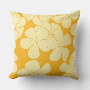 Plumeria yellow on yellow cushion