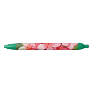 Plumerias Black Ink Pen