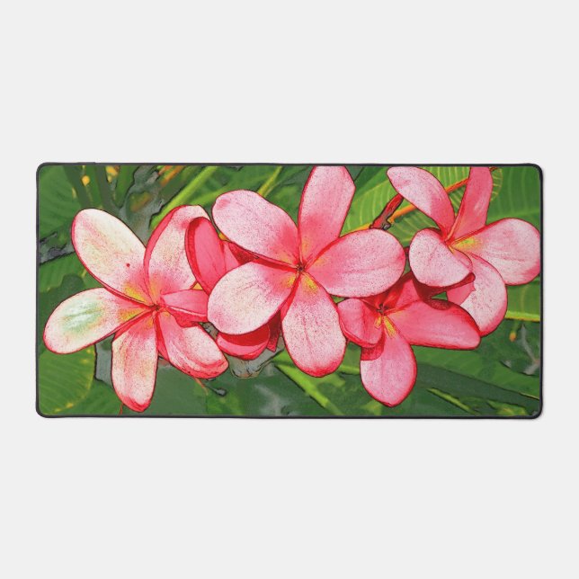 Plumerias Desk Mat (Front)