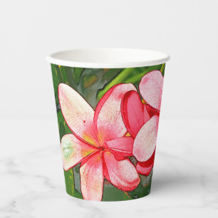 Plumerias Paper Cups