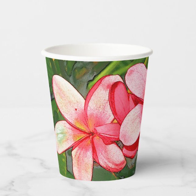 Plumerias Paper Cups (Front)
