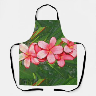 Plumerias pink  apron