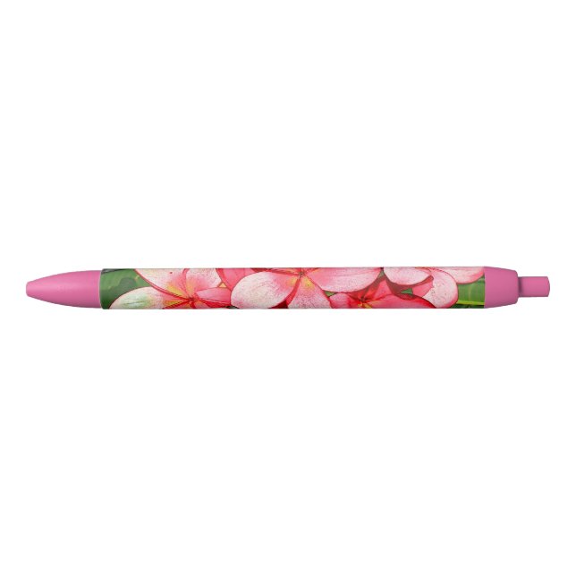Plumerias pink   black ink pen (Front)