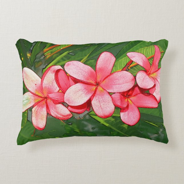 Plumerias pink   decorative cushion (Front)