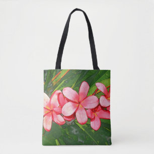 Plumerias pink tote bag