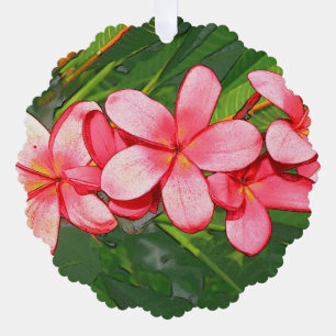 Plumerias Tree Decoration Card