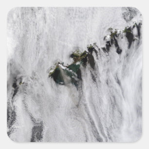 Plumes from Okmok Volcano, Aleutian Islands Square Sticker
