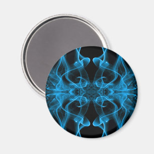 Plumes of Blue Smoke on black Magnet