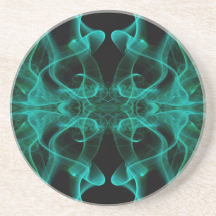 Plumes of Green Smoke on Black Coaster