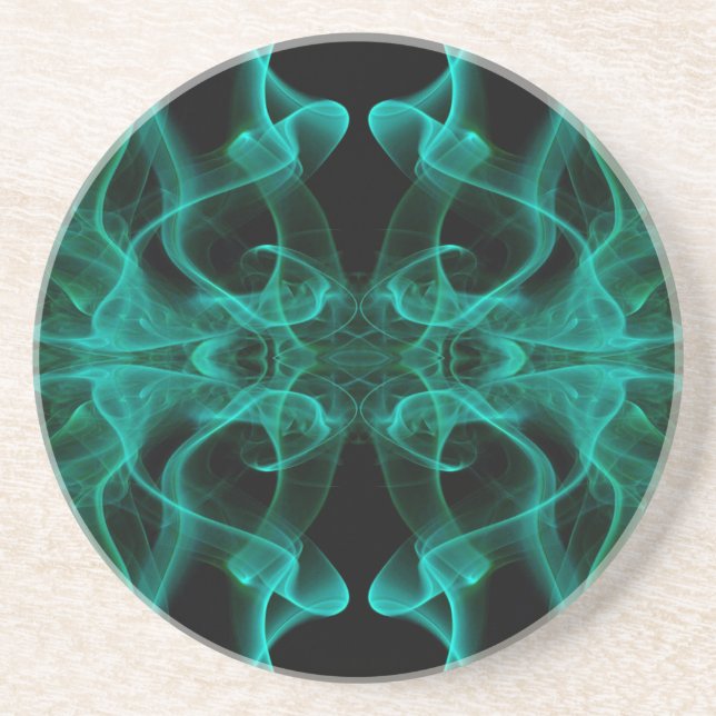 Plumes of Green Smoke on Black Coaster (Front)