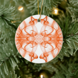 Plumes of Orange Smoke on white Ceramic Tree Decoration