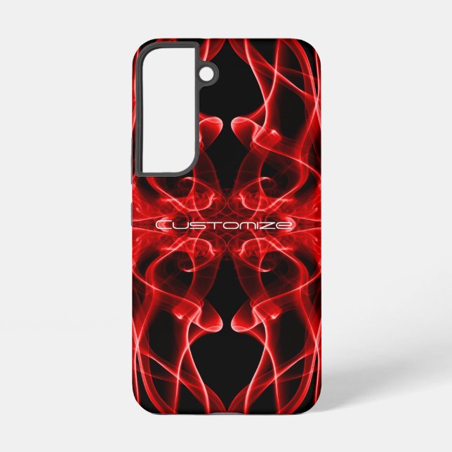 Plumes of Red Smoke Custom on Black Samsung Galaxy S22 Case (Back)