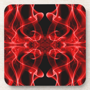 Plumes of Red Smoke on Black Coaster