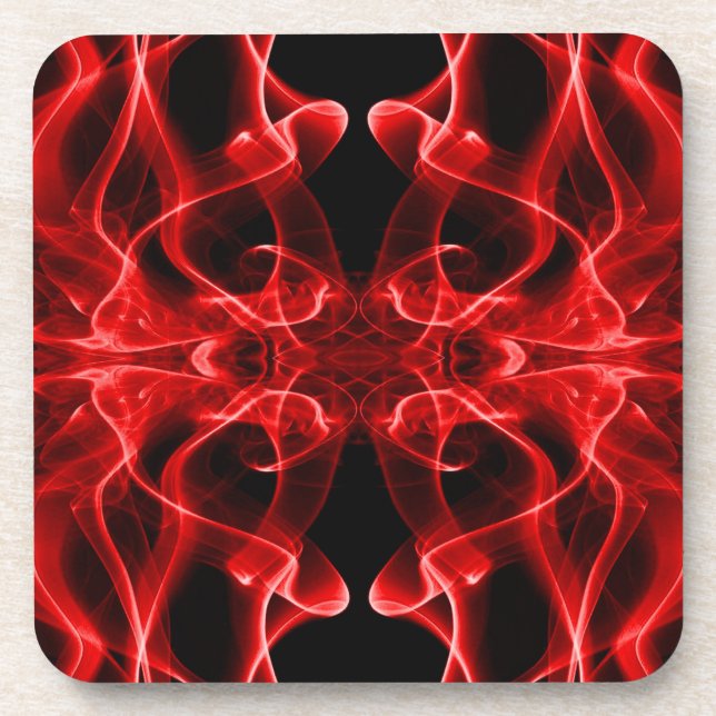 Plumes of Red Smoke on Black Coaster (Front)