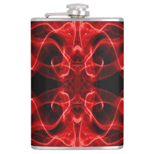 Plumes of Red Smoke on Black Hip Flask