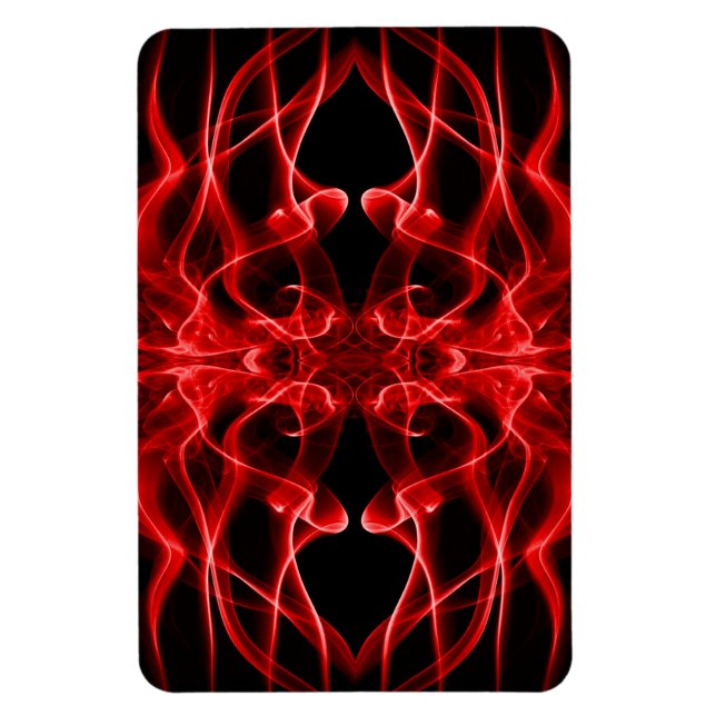 Plumes of Red Smoke on Black Magnet (Vertical)