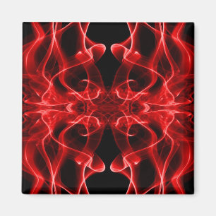 Plumes of Red Smoke on Black Magnet