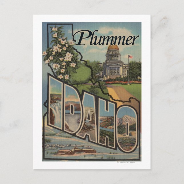 Plummer, Idaho - Large Letter Scenes Postcard (Front)