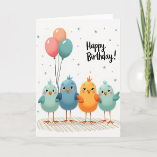 Plump Birds Birthday Card