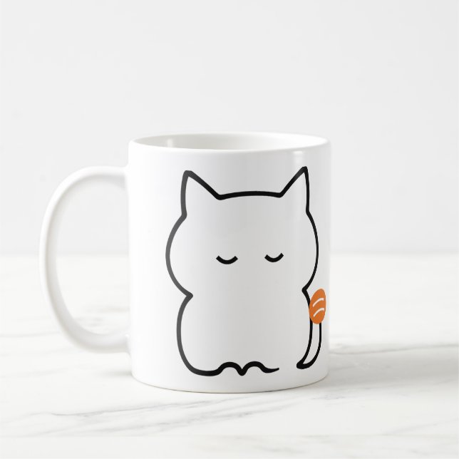 Plump Ginger Cat Sitting Coffee Mug (Left)