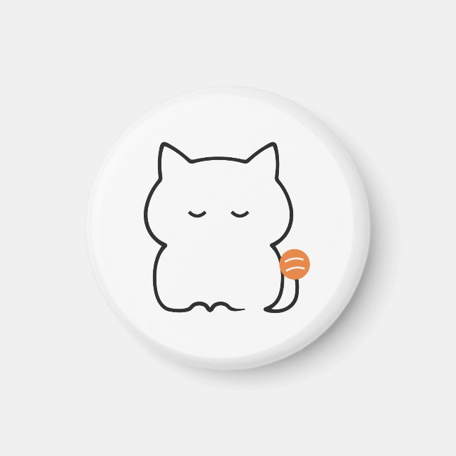 Plump Ginger Cat Sitting Magnet (Front)