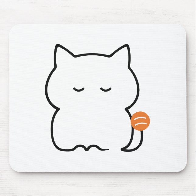 Plump Ginger Cat Sitting Mouse Mat (Front)