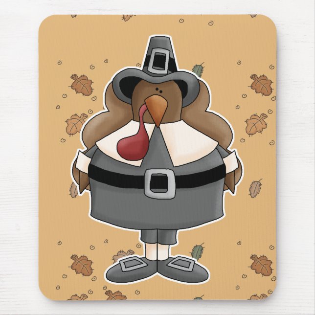 plump pilgrim turkey mouse mat (Front)