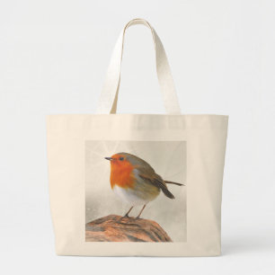 Plump Robin Redbreast Large Tote Bag