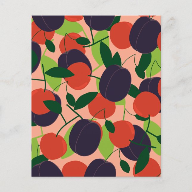 Plums and cherries scrapbook paper (Front)