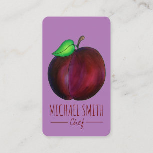 Plums Ripe Summer Purple Plum Fruit Canning Chef Business Card