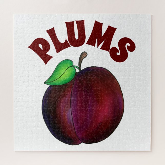 Plums Ripe Summer Purple Plum Fruit Decor Jigsaw Puzzle (Horizontal)