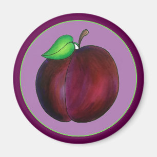 Plums Ripe Summer Purple Plum Fruit Print Magnet
