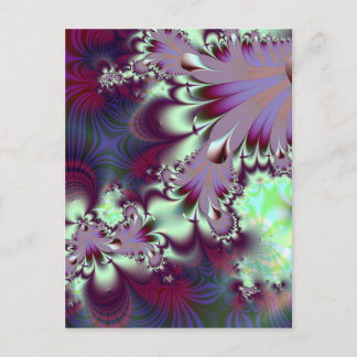 Plumule · Fractal Art · Purple & Aqua Postcard