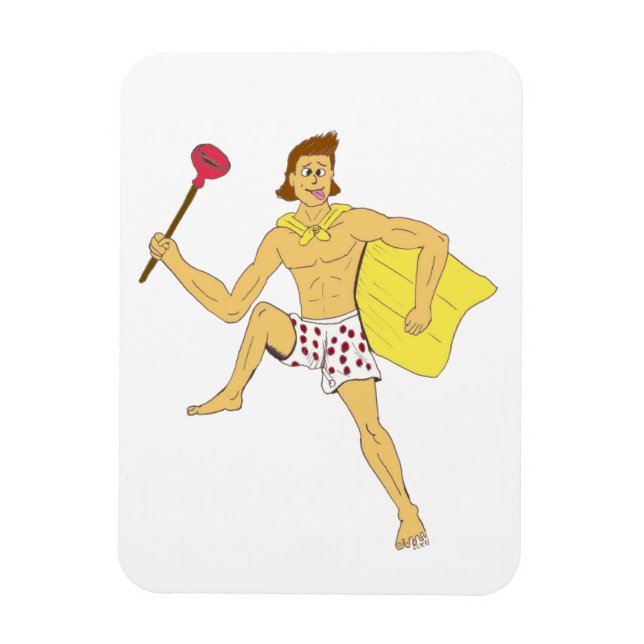 plunger and underwear guy  magnet (Vertical)