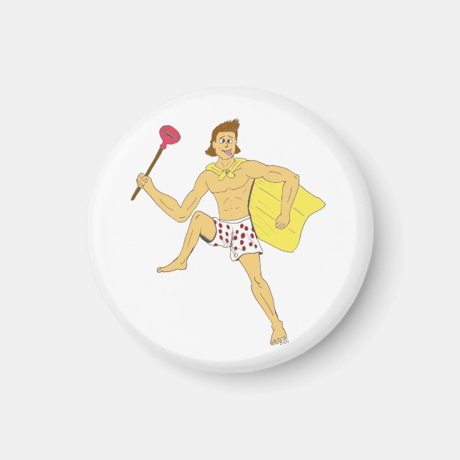 plunger and underwear guy  magnet (Front)