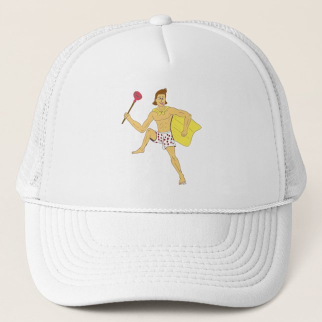 plunger and underwear guy trucker hat (Front)