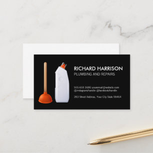 Plunger Chemical Bottle Plumbing Supplies Appointment Card