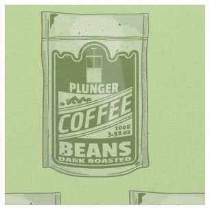 Plunger coffee pop art food packaging illustration fabric