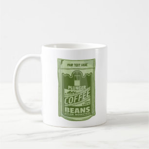 Plunger coffee pop art food packaging illustration mug