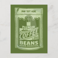 Plunger coffee pop art food packaging illustration