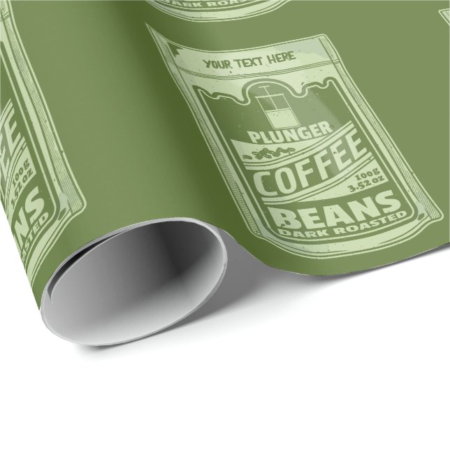 Plunger coffee pop art food packaging illustration wrapping paper (Roll Corner)