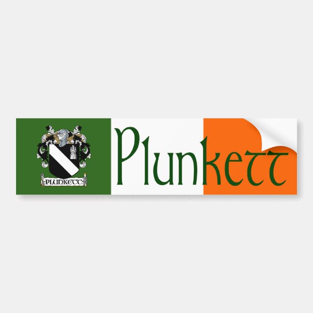 Plunkett Coat of Arms Bumper Sticker (Front)