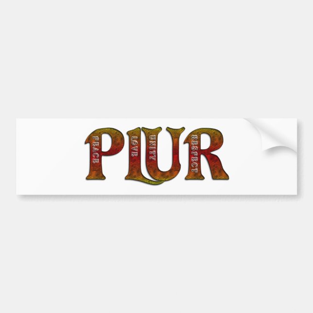 PLUR (Fire) Bumper Sticker (Front)