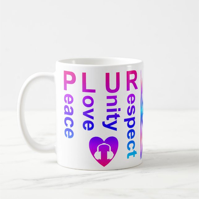 PLUR (Peace Love Unity Respect) Coffee Mug (Left)