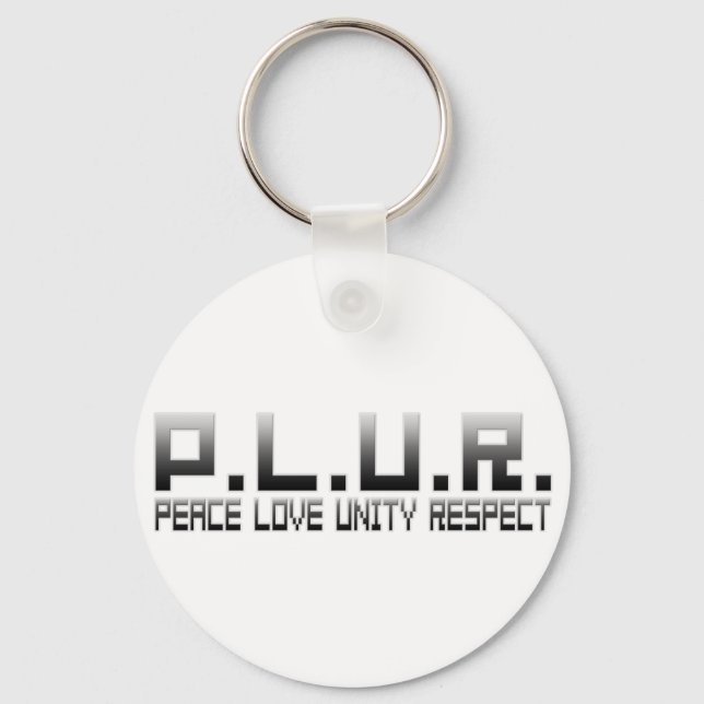 PLUR - Peace Love Unity Respect Key Ring (Front)